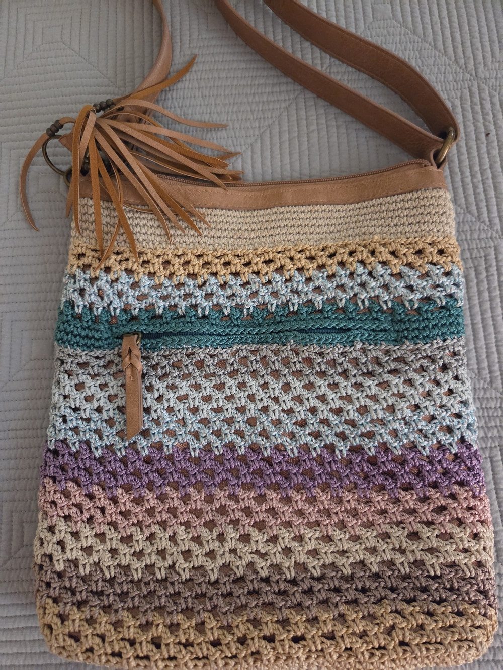 The Sak, Boho Crochet Crossbody Bag in Multicolor - Picture 2 of 3